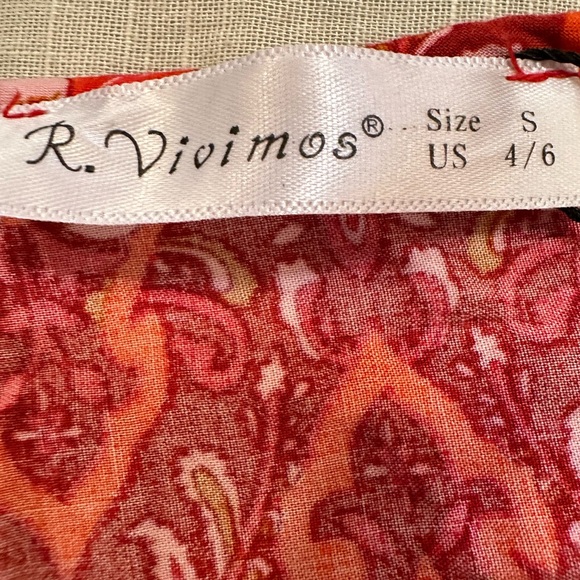 R.Vivimos Summer Cotton Half‎ Sleeve Casual Loose Bohemian Floral Tunic Dress - Picture 10 of 10